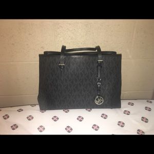 Michael Kors Cynthia Medium Black Logo Handbag